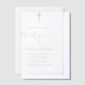 Elegante Uitnodiging de Bautizo Hija Meisje Doop (Offset)