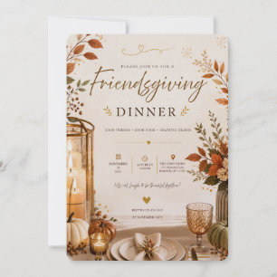 Elegante uitnodiging Friendsgiving diner sjabloon