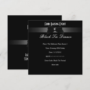 Elegante uitnodiging fundraiser formeel zwart