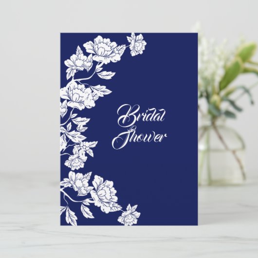 Elegante uitnodiging in chinoiserie-stijl (Staand voorkant)