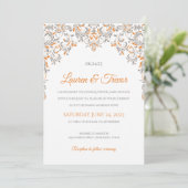 Elegante uitnodiging | Kate (Oranje & Grijs) (Staand voorkant)