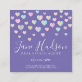 Elegante uitnodiging Kleurrijke hartspikkels ontwe (Achterkant)