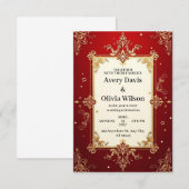 Elegante uitnodiging met een krachtige rode achter (Voorkant / Achterkant)