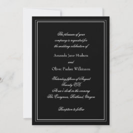 Elegante uitnodiging met twee randen en scriptteks