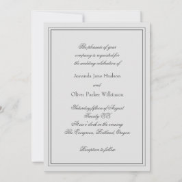 Elegante uitnodiging met twee randen en scriptteks