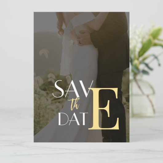 Elegante Uitnodiging Plat Save The Date Kaart (Staand voorkant)