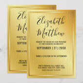 Elegante uitnodiging template gouden hart spikkels (Voorkant / Achterkant)