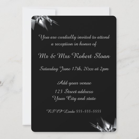 Elegante uitnodiging voor 25-jarig huwelijksjubile (Achterkant)