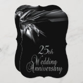 Elegante uitnodiging voor 25-jarig huwelijksjubile (Voorkant / Achterkant)