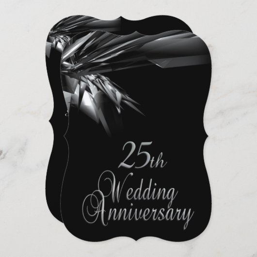 Elegante uitnodiging voor 25-jarig huwelijksjubile (Voorkant / Achterkant)