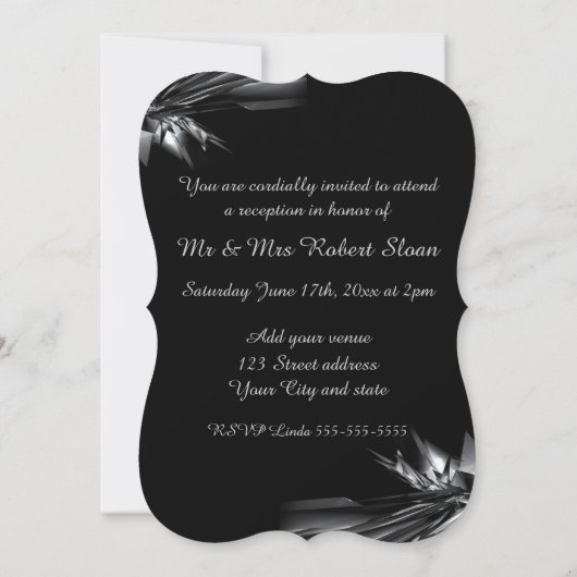 Elegante uitnodiging voor 25-jarig huwelijksjubile (Achterkant)