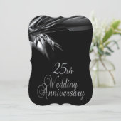 Elegante uitnodiging voor 25-jarig huwelijksjubile (Staand voorkant)