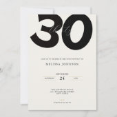 Elegante uitnodiging voor 30e verjaardag - Minimal (Voorkant)