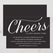 Elegante uitnodiging voor 40-jarig huwelijksfeest (Voorkant / Achterkant)