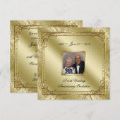 Elegante uitnodiging voor 50-jarig huwelijksjubile (Voorkant / Achterkant)