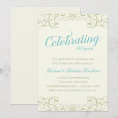 Elegante uitnodiging voor 50-jarig huwelijksjubile (Voorkant / Achterkant)