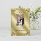 Elegante uitnodiging voor 50-jarig huwelijksjubile (Staand voorkant)