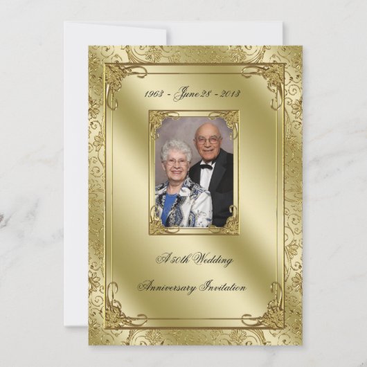 Elegante uitnodiging voor 50-jarig huwelijksjubile (Voorkant)