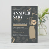 Elegante uitnodiging voor 50-jarig jubileum (Staand voorkant)