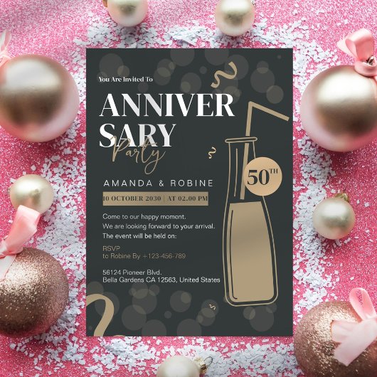 Elegante uitnodiging voor 50-jarig jubileum