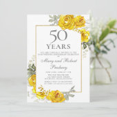 Elegante uitnodiging voor 50-jarig jubileum met ge (Staand voorkant)