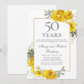 Elegante uitnodiging voor 50-jarig jubileum met ge (Voorkant / Achterkant)