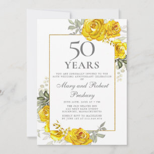 Elegante uitnodiging voor 50-jarig jubileum met ge
