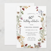 Elegante uitnodiging voor 60ste verfeestdag (Voorkant / Achterkant)