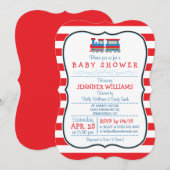 Elegante uitnodiging voor babyfeest met speelgoedt (Voorkant / Achterkant)