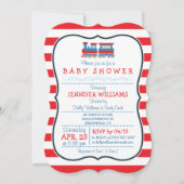 Elegante uitnodiging voor babyfeest met speelgoedt (Voorkant)