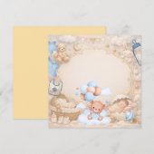 Elegante uitnodiging voor babyfeest template (Voorkant / Achterkant)