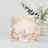 Elegante uitnodiging voor babyfeest template (Staand voorkant)