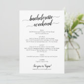Elegante Uitnodiging voor Bachelorette Weekendprog (Staand voorkant)