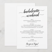 Elegante Uitnodiging voor Bachelorette Weekendprog (Voorkant / Achterkant)