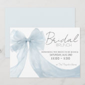 Elegante uitnodiging voor blauwe strik brunch verj (Voorkant / Achterkant)