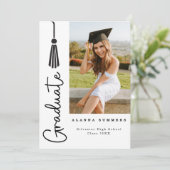 Elegante uitnodiging voor de afstuderen (Staand voorkant)