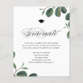 Elegante uitnodiging voor de diploma-uitreiking va (Achterkant)