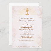 Elegante uitnodiging voor de eerste Heilige Commun (Voorkant / Achterkant)