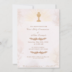 Elegante uitnodiging voor de eerste Heilige Commun