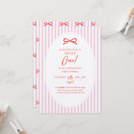 Elegante uitnodiging voor de eerste verjaardag.
