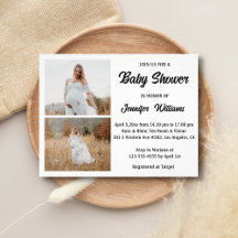 Elegante uitnodiging voor een babyshower met colla