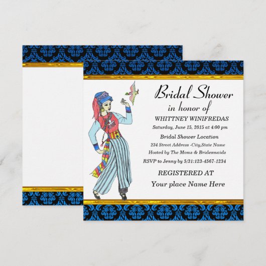 Elegante uitnodiging voor een bruidsfeest (Voorkant / Achterkant)