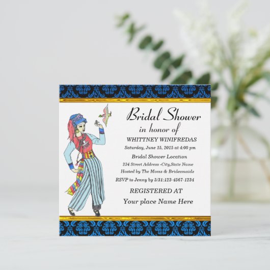 Elegante uitnodiging voor een bruidsfeest (Staand voorkant)