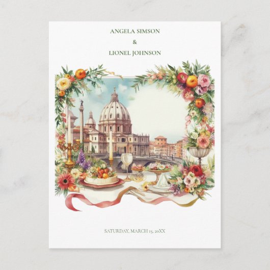 Elegante uitnodiging voor een diner in Florence It (Voorkant)