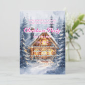 Elegante uitnodiging voor een kerstfeest in een wi (Staand voorkant)