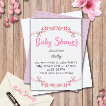 Elegante uitnodiging voor een Meisjes Baby shower