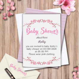 Elegante uitnodiging voor een Meisjes Baby shower