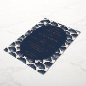 Elegante uitnodiging voor een Navy zeeschel huweli (Gedraaid)