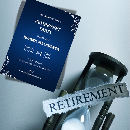Elegante uitnodiging voor een pensioneringsfeest