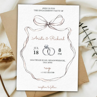 Elegante uitnodiging voor een verlovingspartij met